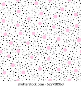 Vector seamless trendy modern dry brush spot pattern. Hand drawn artistic pattern.