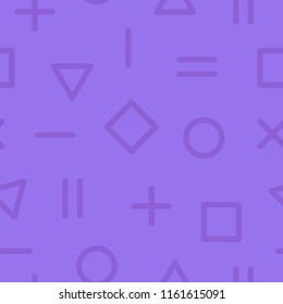 Vector seamless trendy pattern - colorful design,  fashion 80-90s. Bright blue background with geometric shapes