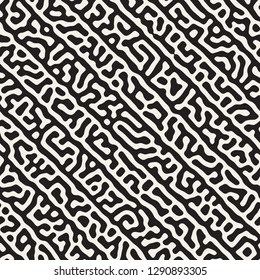 Vector seamless trendy pattern. Monochrome organic shapes texture. Abstract rounded messy lines stylish background.