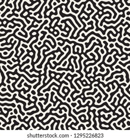 Vector seamless trendy pattern. Monochrome organic shapes texture. Abstract rounded messy lines stylish background.
