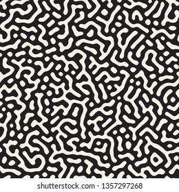 Vector seamless trendy pattern. Monochrome organic shapes texture. Abstract rounded messy lines stylish background.