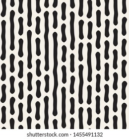 Vector seamless trendy pattern. Monochrome organic shapes texture. Abstract rounded messy lines stylish background.