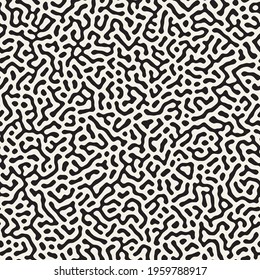 Vector seamless trendy pattern. Monochrome organic shapes texture. Abstract rounded messy lines stylish background.
