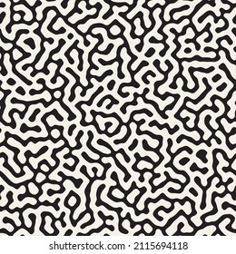 Vector seamless trendy pattern. Monochrome organic shapes texture. Abstract messy lines stylish background.