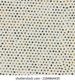 Vector seamless trendy polka dot pattern. Retro Polka dot textured pattern on beige background.