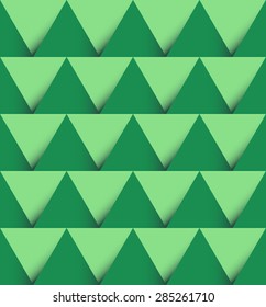 Vector Seamless triangle pattern. Seamless Zigzag pattern. Abstract Vector Background. Geometric Pattern. Green Triangles. Paper backdrop. Vector Regular Texture