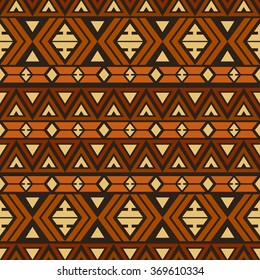 Vector seamless tribal pattern. Aztec mexican motives.