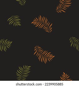 Vector seamless tropical background. Botanical pattern. Tropical foliage. Tropical plants. Fabric, paper, wallpaper.