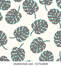 vector seamless tropical leaves pattern with spotted monstera