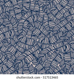 vector seamless tropical leaves pattern