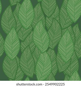 Vektor Nahtlose tropische Blätter Tapete, Luxus Naturblätter, goldene Banane Blatt Linie Design, handgezeichnete Umrissdesign für Stoff, Druck, Abdeckung, Banner und Einladung