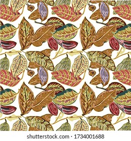 
vector seamless tropical leaves.exotic flowers and leaves. stylish textile pattern.