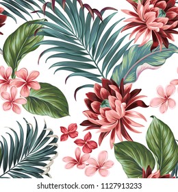 Vector seamless tropical pattern