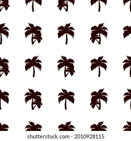 Vector seamless tropical pattern with palm tree on a white background. Vector floral illustrations for textile, print, wallpaper, packaging. 