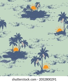 Vector de patrón tropical sin fisuras con palmera en fondo blanco. Ilustración vectorial floral para textiles, papel impreso, papel pintado, envoltura.