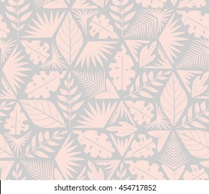 Vector seamless tropical plants pattern