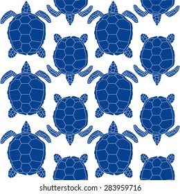 vector seamless turtle, sea animal  design