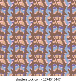 Vector seamless tweed plaid pattern with bold colorful crossing lines and stripe hand drawn in vintage fashion style. Tiles pattern with check, squares. Vector simple tartan background. Grunge texture