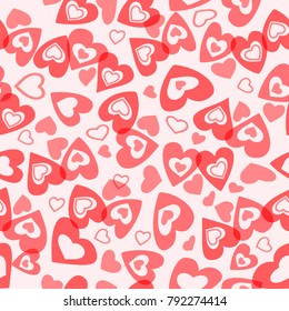 Vector seamless valentine pattern with hearts for holiday decoration Valentine's day, for a gift wrapping, textile design, background.