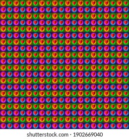 corazón rojo vectorial sin fisuras valentina en fondo multicolor.