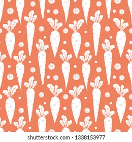vector seamless vegetable pattern with carrots