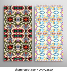 Vector seamless vertical patterns set with hand drawn texture for Wedding, Bridal, Valentine's day or Birthday Invitations. Business Cards, Flayers, Banners, Placards and Posters Design.