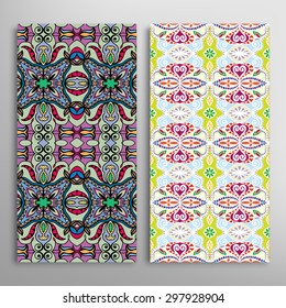 Vector seamless vertical patterns set with hand drawn texture for Wedding, Bridal, Valentine's day or Birthday Invitations. Business Cards, Flayers, Banners, Placards and Posters Design.