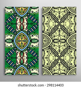 Vector seamless vertical patterns set with hand drawn texture for Wedding, Bridal, Valentine's day or Birthday Invitations. Business Cards, Flayers, Banners, Placards and Posters Design.
