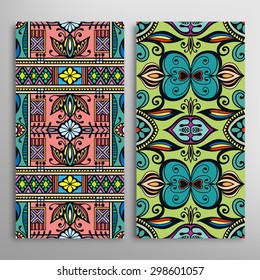 Vector seamless vertical patterns set with hand drawn texture for Wedding, Bridal, Valentine's day or Birthday Invitations. Business Cards, Flayers, Banners, Placards and Posters Design.