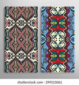 Vector seamless vertical patterns set with hand drawn texture for Wedding, Bridal, Valentine's day or Birthday Invitations. Business Cards, Flayers, Banners, Placards and Posters Design.