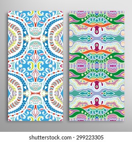 Vector seamless vertical patterns set with hand drawn texture for Wedding, Bridal, Valentine's day or Birthday Invitations. Business Cards, Flayers, Banners, Placards and Posters Design.