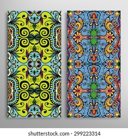 Vector seamless vertical patterns set with hand drawn texture for Wedding, Bridal, Valentine's day or Birthday Invitations. Business Cards, Flayers, Banners, Placards and Posters Design.