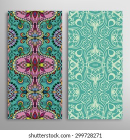 Vector seamless vertical patterns set with hand drawn texture for Wedding, Bridal, Valentine's day or Birthday Invitations. Business Cards, Flayers, Banners, Placards and Posters Design.