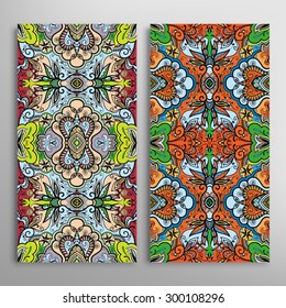 Vector seamless vertical patterns set with hand drawn texture for Wedding, Bridal, Valentine's day or Birthday Invitations. Business Cards, Flayers, Banners, Placards and Posters Design.