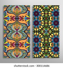 Vector seamless vertical patterns set with hand drawn texture for Wedding, Bridal, Valentine's day or Birthday Invitations. Business Cards, Flayers, Banners, Placards and Posters Design.