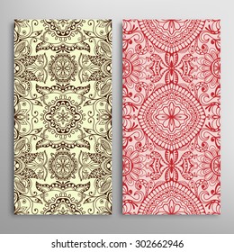 Vector seamless vertical patterns set with hand drawn texture for Wedding, Bridal, Valentine's day or Birthday Invitations. Fabric or paper print, fashion illustration. Abstract geometric background.