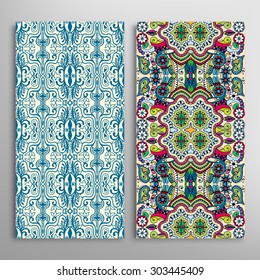 Vector seamless vertical patterns set with hand drawn texture for Wedding, Bridal, Valentine's day or Birthday Invitations. Fabric or paper print, fashion illustration. Abstract geometric background.