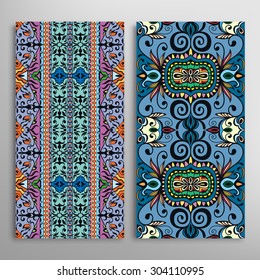 Vector seamless vertical patterns set with hand drawn texture for Wedding, Bridal, Valentine's day or Birthday Invitations. Fabric or paper print, fashion illustration. Abstract geometric background.