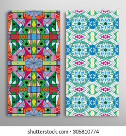 Vector seamless vertical patterns set with hand drawn texture for Wedding, Bridal, Valentine's Day or Birthday invitations. Fabric or paper print, fashion illustration. Abstract geometric background.