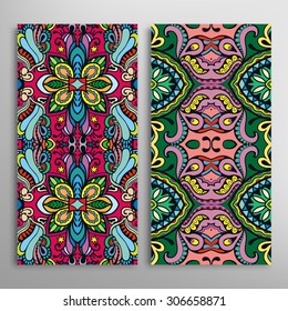 Vector seamless vertical patterns set with hand drawn texture for Wedding, Bridal, Valentine's day or Birthday Invitations. Fabric or paper print, fashion illustration. Abstract geometric background.