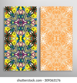 Vector seamless vertical patterns set with hand drawn texture for Wedding, Bridal, Valentine's day or Birthday Invitations. Fabric or paper print, fashion illustration. Abstract geometric background.