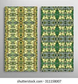 Vector seamless vertical patterns set with hand drawn texture for Wedding, Bridal, Valentine's day or Birthday Invitations. Fabric or paper print, fashion illustration. Abstract geometric background.