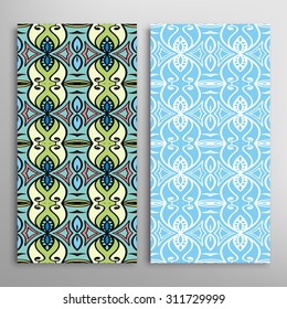 Vector seamless vertical patterns set with hand drawn texture for Wedding, Bridal, Valentine's day or Birthday Invitations. Fabric or paper print, fashion illustration. Abstract geometric background.