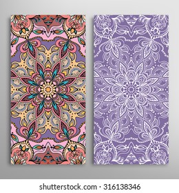 Vector seamless vertical patterns set with hand drawn texture for Wedding, Bridal, Valentine's day or Birthday Invitations. Fabric or paper print, floral geometric background.
