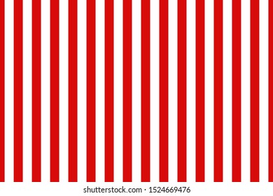 Vector seamless vertical stripes pattern, red and white. Simple background