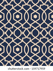 Vector seamless victorian background. Hourglass trellis on a contrasting background