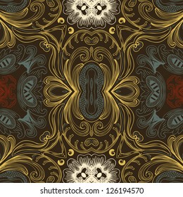 vector seamless vintage floral pattern background