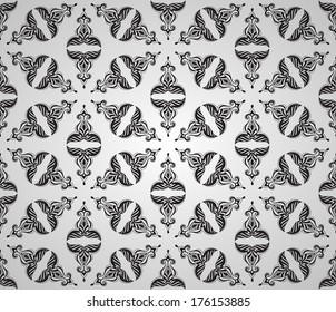 Vector  seamless vintage floral pattern, seamless pattern in swatch menu
