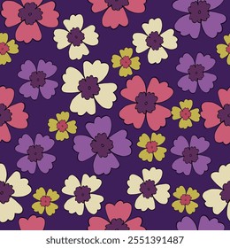 Vektor nahtlose Vintage Blumenmuster. Vektorgrafik