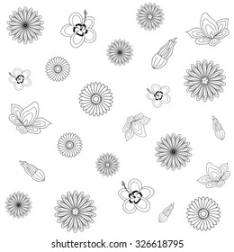 Vector seamless and vintage floral pattern - illustration